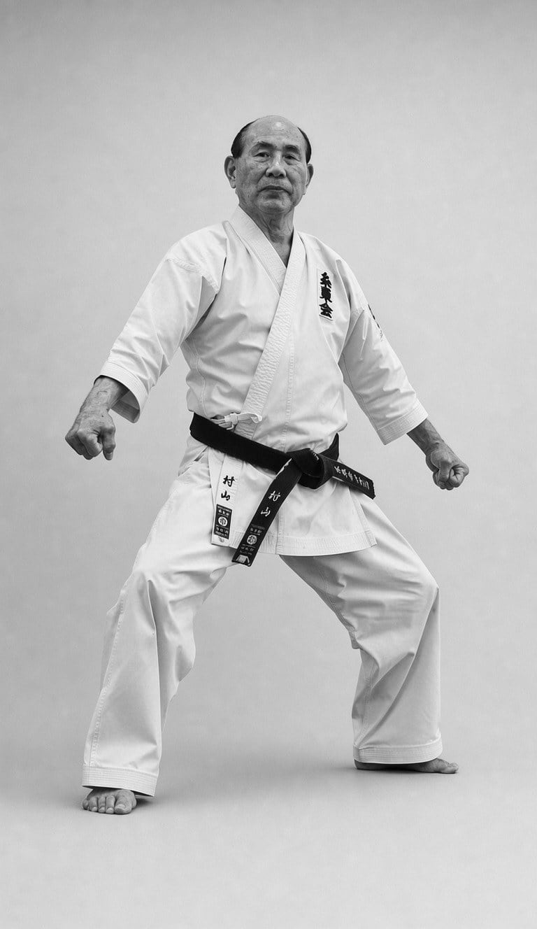Shihan Kunio Murayama con gi y cinta negra